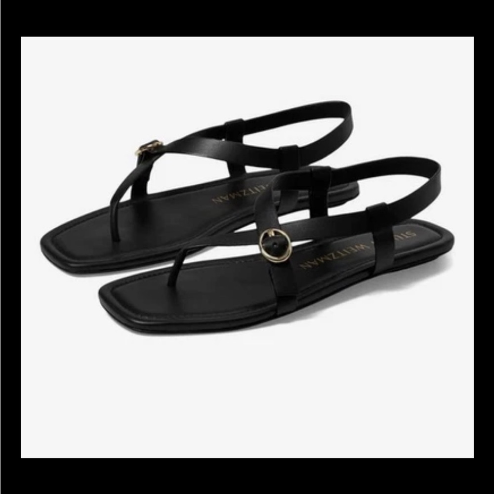 Ladies Stuart Weitzman  Benni Sandal Black Size 5.5US/36EU